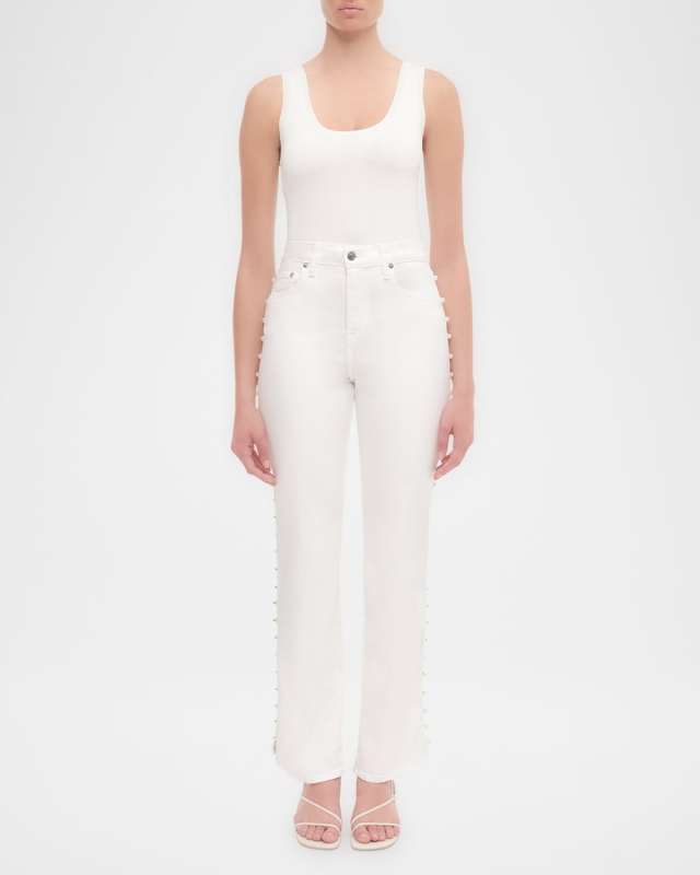 Amelia Pearl-Embellished Jeans